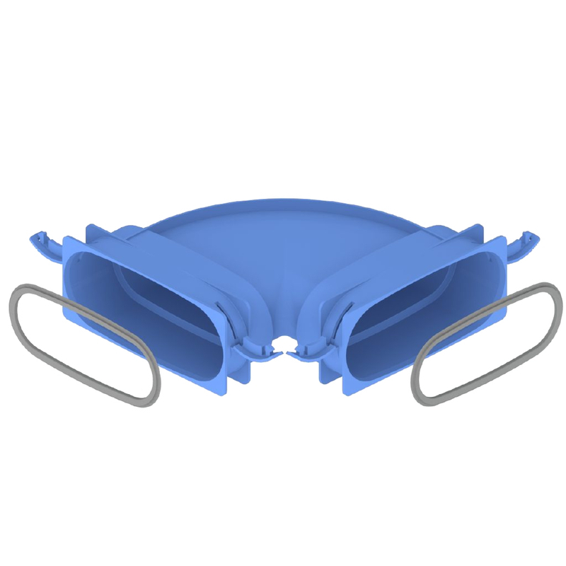 Koleno 90° horizontální Kermi x-well pro ploché potrubí 132 x 52 mm