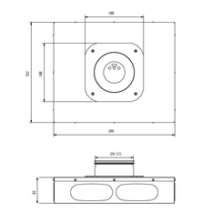 Rozdělovač/Sběrač Kermi x-well VMR F1 DN125 pro ploché potrubí 132 x 52 mm