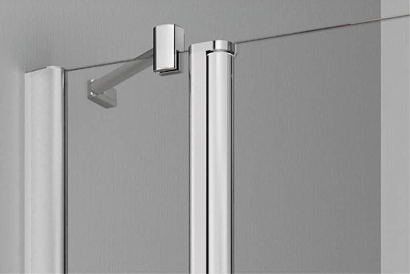 Zástěna Walk-In Wall s otočným křídlem Kermi Pega PETFL levá stříbrná vysoký lesk, čiré ESG sklo s úpravou 90 x 200 cm