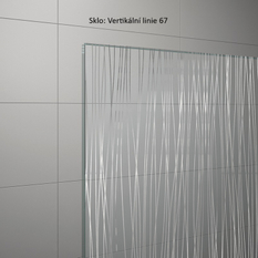 Pevná stěna Ronal Easy samostatná s vyrovnávacím profilem 1200 x 2000 mm, aluchrom/sklo vertikální linie