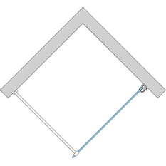 Pevná stěna Ronal Easy samostatná s vyrovnávacím profilem 1200 x 2000 mm, aluchrom/sklo vertikální linie