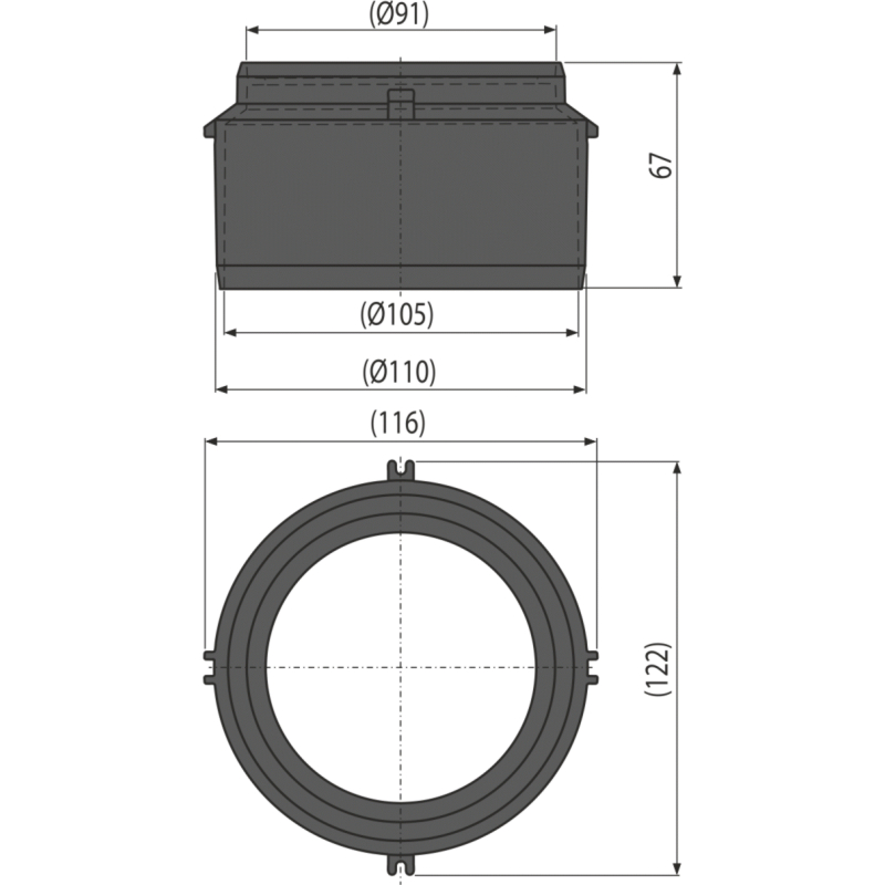 Hrdlo pro napojení Alcadrain (Alcaplast) na odpad DN110 AVZ-P016