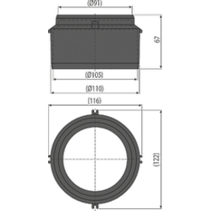 Hrdlo pro napojení Alcadrain (Alcaplast) na odpad DN110 AVZ-P016