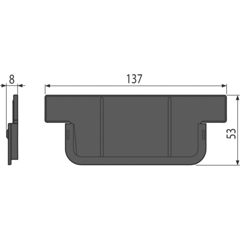 Čelo pro zaslepení konce žlab Alcadrain (Alcaplast) u AVZ-P017
