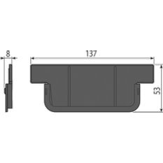 Čelo pro zaslepení konce žlab Alcadrain (Alcaplast) u AVZ-P017