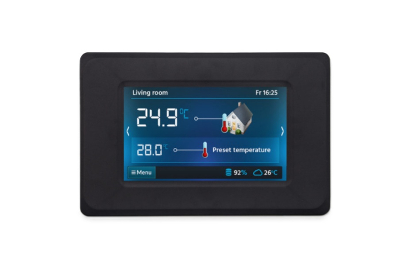 Dálkové ovládání Blaze Harmony ecoSTER90 TOUCH s funkcí pokojového termostatu, dotykový display, černá