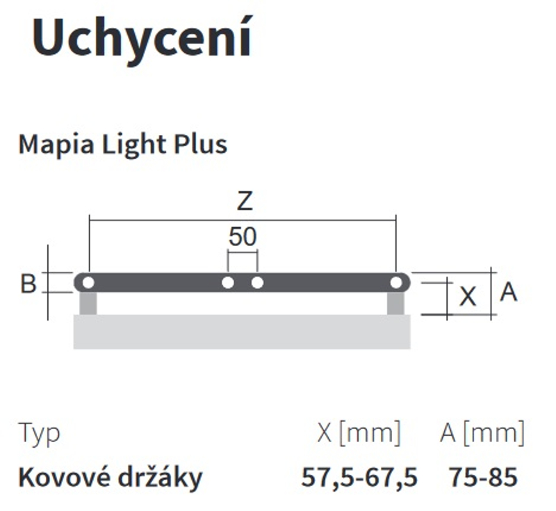 Těleso koupelnové trubkové Isan Mapia Light Plus 1200 x 600 mm, 655 W, univerzální připojení, sněhově bílá RAL 9016
