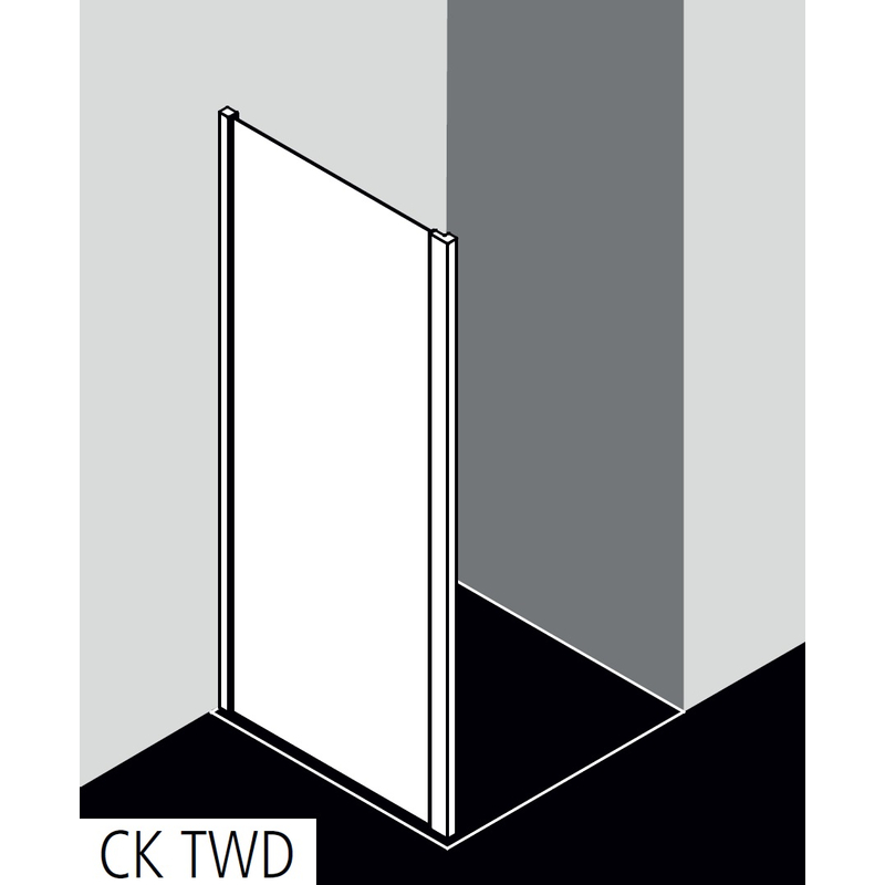 Stěna boční Kermi Cada XS CKTWD černá, čiré ESG sklo s úpravou CADAclean 90 x 200 cm
