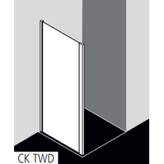 Stěna boční Kermi Cada XS CKTWD černá, čiré ESG sklo s úpravou CADAclean 90 x 200 cm