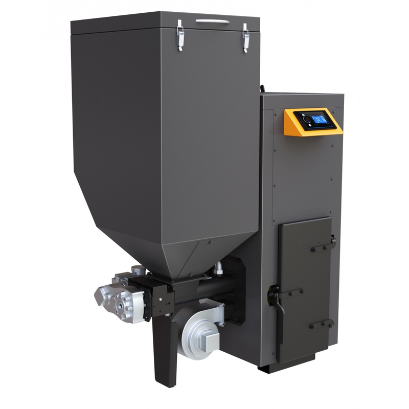 Kotel automatický na uhlí Benekov B16 Economix se zásobníkem 180 l vlevo, výkon 15 kW