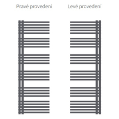 Těleso koupelnové trubkové Isan Calypso 1774 x 600 mm, 826 W, levé, elektrické s regulátorem Mini PW, sněhově bílá RAL 9016