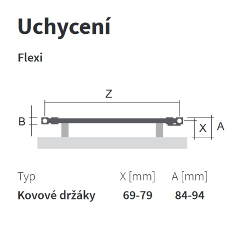 Těleso koupelnové trubkové Isan Flexi 1135 x 30 mm, 492 W, klasické připojení, sněhově bílá RAL 9016