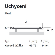 Těleso koupelnové trubkové Isan Flexi 1135 x 30 mm, 492 W, klasické připojení, sněhově bílá RAL 9016