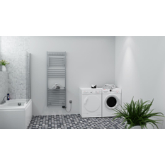 Těleso koupelnové trubkové Isan Flexi s háčky 1135 x 39 mm, 492 W, elektrické s regulátorem Mini PW, sněhově bílá RAL 9016