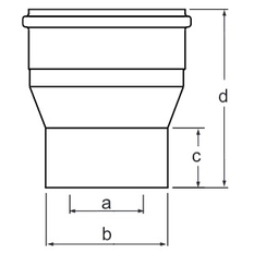 Kotlová redukce (na DN125/180) Almeva LIL DN 80/125, černá
