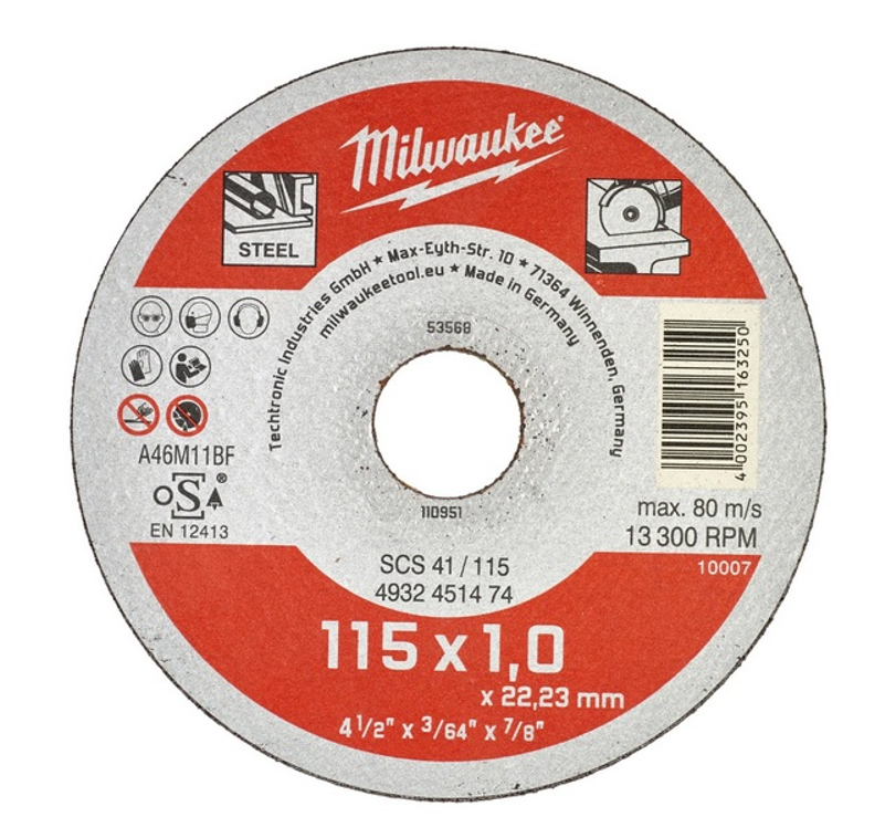 Kotouč řezný na kov Milwaukee Contractor 115 x 1,0 mm