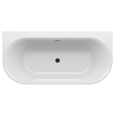 Vana Ravak Ypsilon Wall 178x86, volně stojící, bílá, krytka přepadu a odtoku černá
