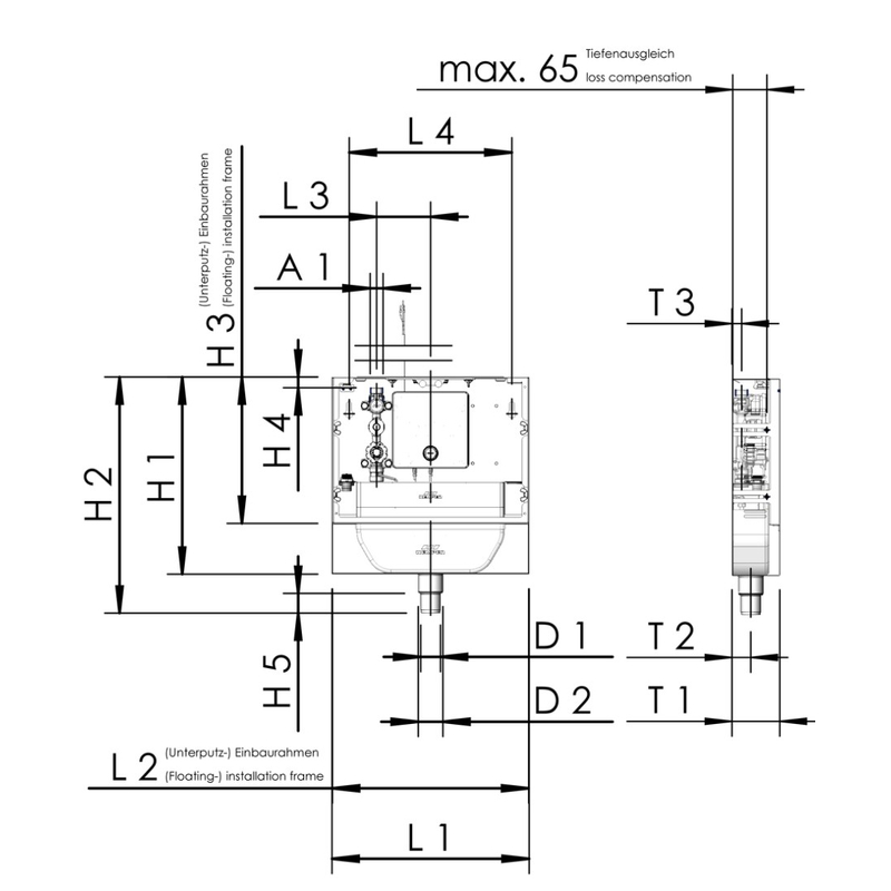 Hygiene Flush Box PURE Kemper KHS, s jedním přívodem, DN 15