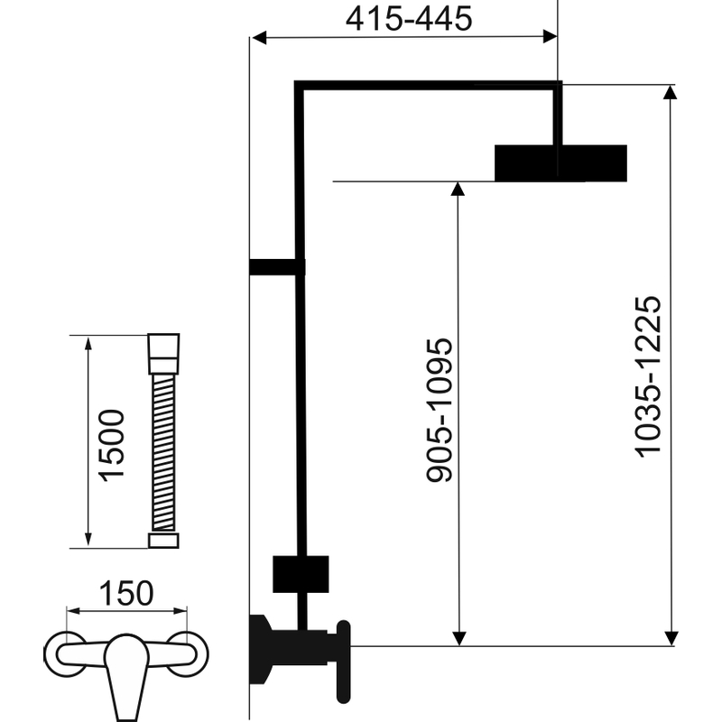 Sprchová souprava + sprchová termostatická baterie 58962