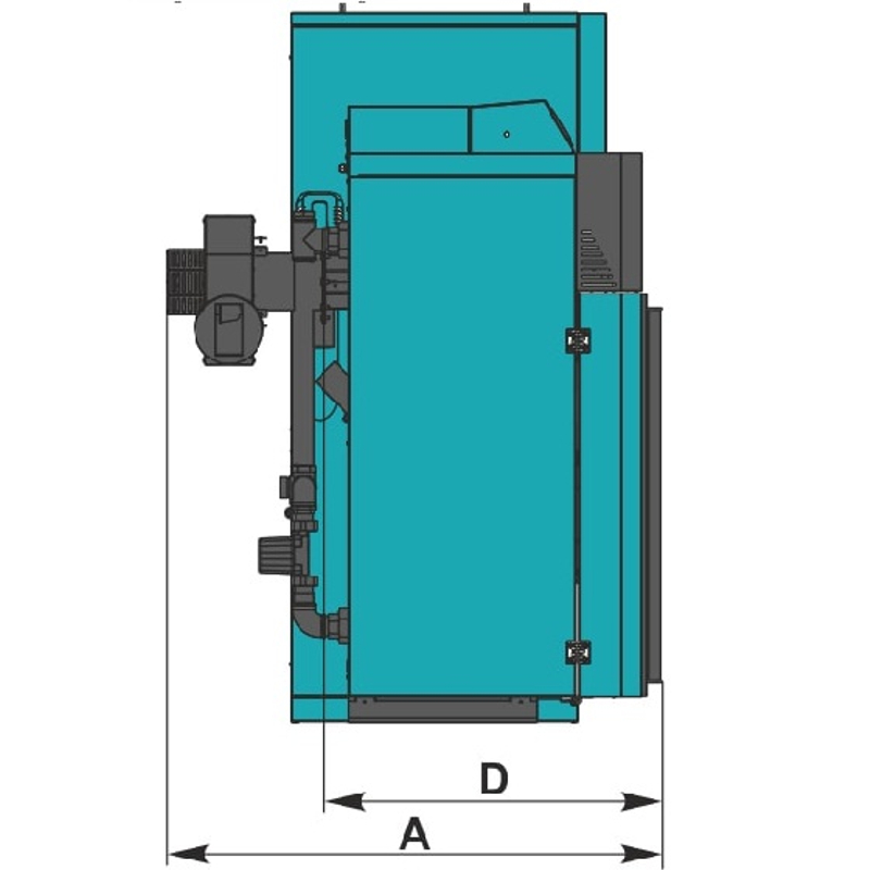 Kotel ocelový teplovodní na pelety Centrometal PelTec - L 48 kW s lamda sondou