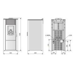 Krbová kamna na pelety Centrometal Centropelet ZR 12 kW, šedá