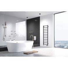 Těleso koupelnové trubkové Isan Aura 1140 x 300 mm, 284 W, elektrické se základní topnou tyčí Z, sněhově bílá RAL 9016