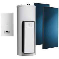 Sestava solárního systému Protherm HelioSet 2.250 H s horizontálními kolektory a elektrokotlem Ray 14 KE