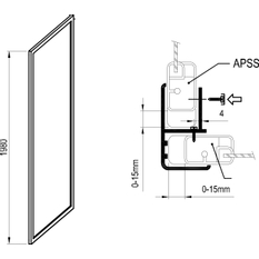 Pevná stěna Ravak APSS 80 198, bílá+transparent