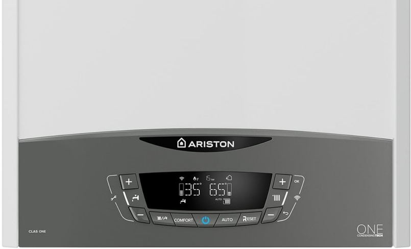 Kotel plynový kondenzační závěsný Ariston Clas One Wifi 24, topení 21,5 kW a průtokový ohřev TV 24,9 kW, SVT 22168