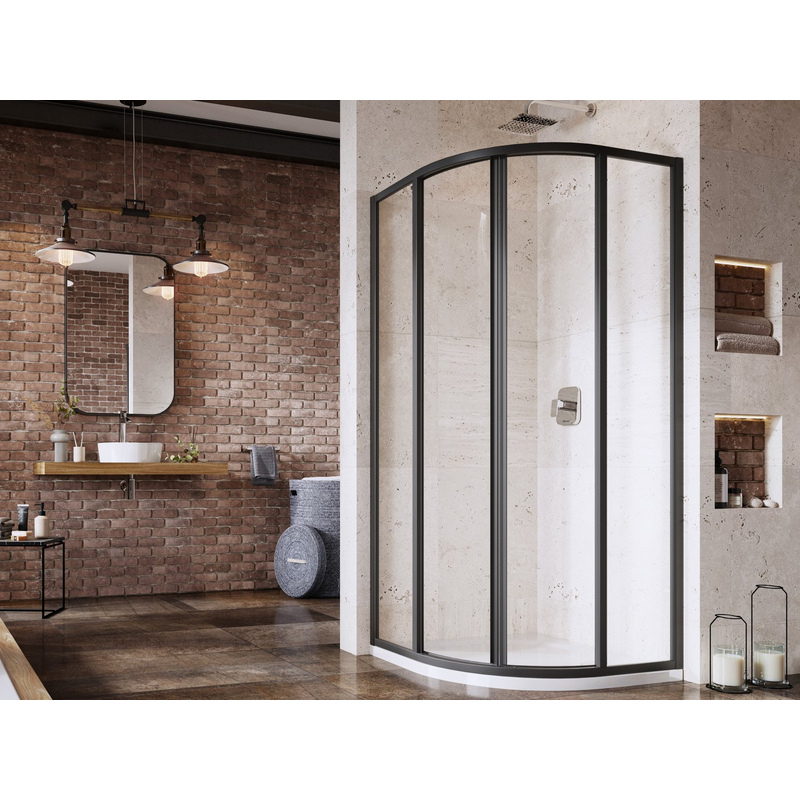 Sprchový kout Ravak SKCP4 90x90, 195 černá+transparent
