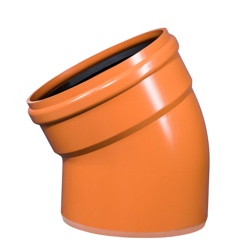 Koleno kanalizační Wavin PVC-U KGB 30°, DN 250, oranžová