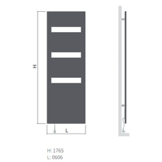 Těleso koupelnové elektické Isan E-Cult 1765 x 606 mm, 750 W, elektrické s topnou fólií, sněhově bílá RAL 9016