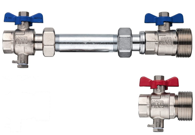 Sada pro měřič tepla Kermi x-net vnější závit 1˝ x vnitřní závit 3/4˝, horizontální