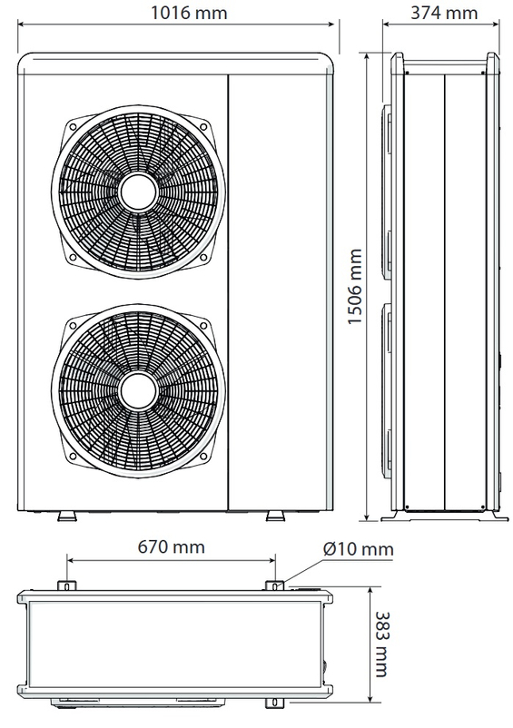 Sestava tepelného čerpadla Ariston Monoblok Nimbus Compact 120 M-T NET, 12 kW, 400 V, chladivo R32