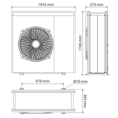 Sestava tepelného čerpadla Ariston Split Nimbus Compact 80 S NET, 8 kW, 230 V, chladivo R32