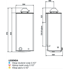 Ohřívač plynový nástěnný Ariston S/SGA MICRO X EE, 45L, 4,3KW