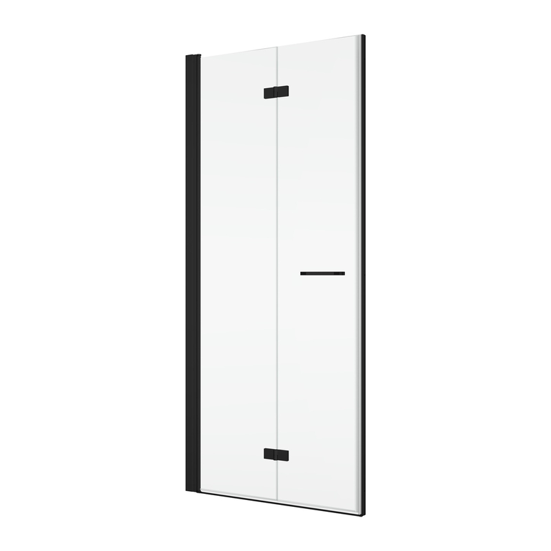 Dvoudílné skládací dveře Ronal Solino levé / 1 strana rohového vstupu 1200 x 2000 mm, černá matná/sklo čiré