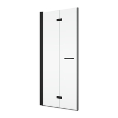 Dvoudílné skládací dveře Ronal Solino levé / 1 strana rohového vstupu 1200 x 2000 mm, černá matná/sklo čiré