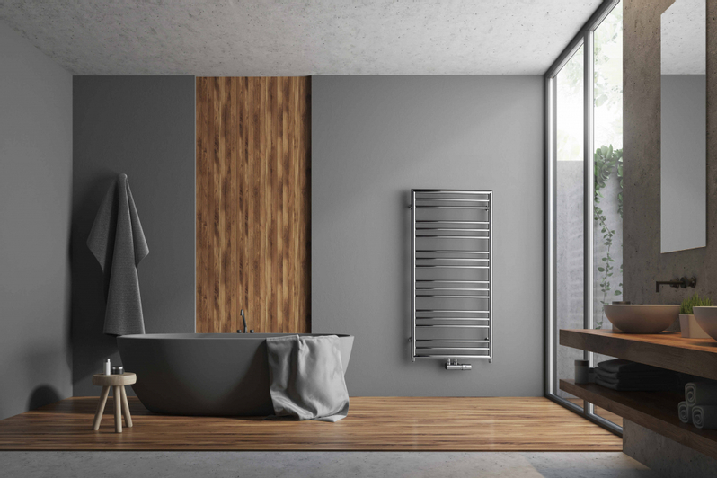 Těleso koupelnové PMH Sorano Frame 500 x 1630 mm, 420 W, středové i klasické připojení, Černá pololesklá RAL 9017