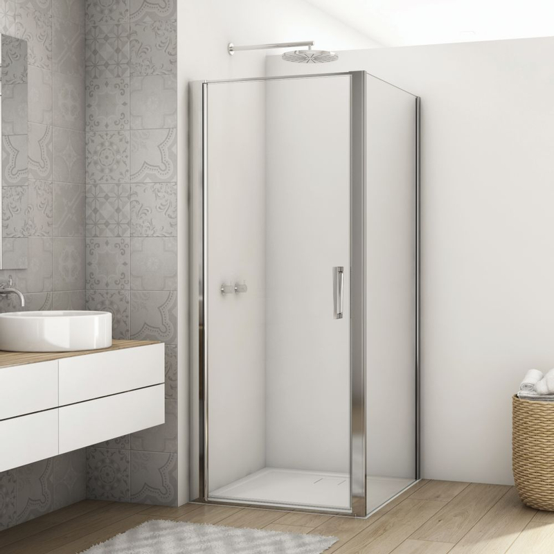 Boční stěna Ronal Divera v 90° 1000 x 2000 mm, černá matná/sklo čiré