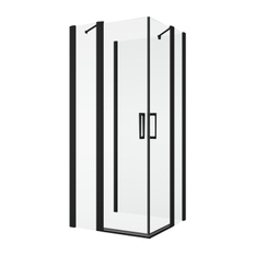 Boční stěna Ronal Divera v 90° 1000 x 2000 mm, černá matná/sklo čiré