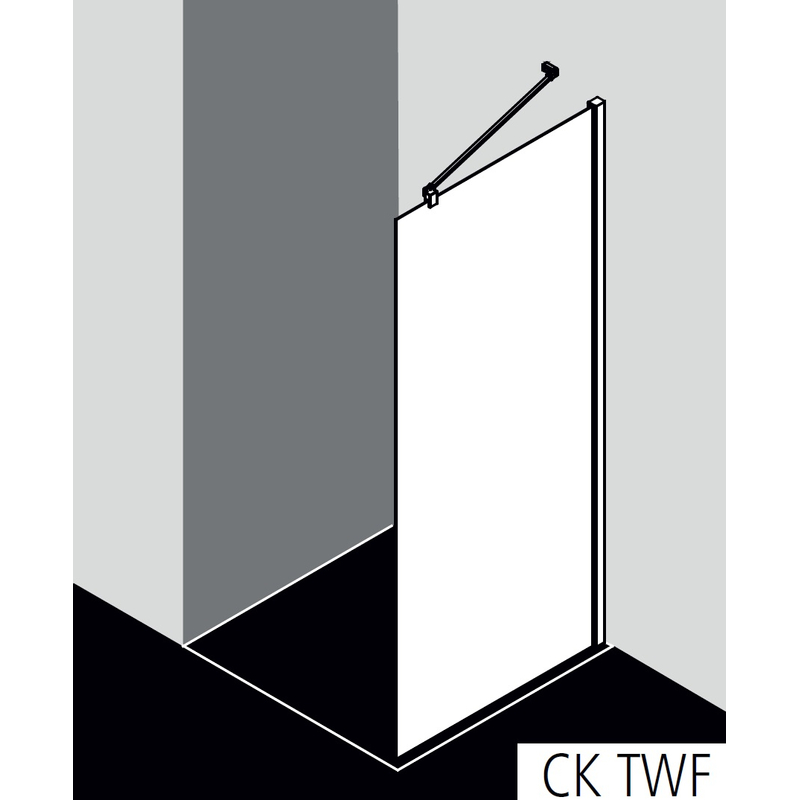 Zástěna Walk-in Wall Kermi Cada XS CKTWF černá, čiré ESG sklo s úpravou CADAclean 70 x 200 cm