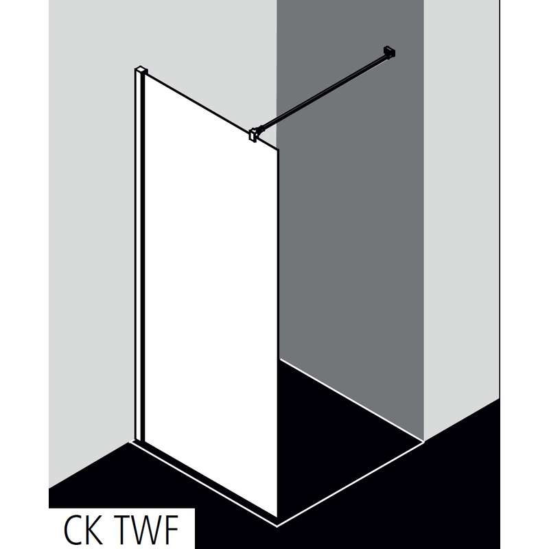 Zástěna Walk-in Wall Kermi Cada XS CKTWF černá, čiré ESG sklo s úpravou CADAclean 70 x 200 cm