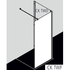 Zástěna Walk-in Wall Kermi Cada XS CKTWF černá, čiré ESG sklo s úpravou CADAclean 70 x 200 cm
