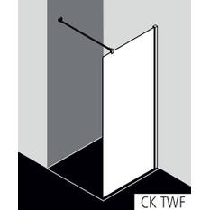 Zástěna Walk-in Wall Kermi Cada XS CKTWF černá, čiré ESG sklo s úpravou CADAclean 70 x 200 cm