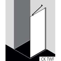 Zástěna Walk-in Wall Kermi Cada XS CKTWF černá, čiré ESG sklo s úpravou CADAclean 70 x 200 cm