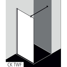 Zástěna Walk-in Wall Kermi Cada XS CKTWF černá, čiré ESG sklo s úpravou CADAclean 70 x 200 cm