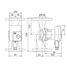 Mokroběžné čerpadlo s vysokou účinností Wilo Yonos PICO1.0 40/1-8, DN40, 58W, 75W
