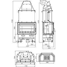 Vložka krbová s výměníkem Haas+Sohn Novara 17, výkon výměníku 10,8 kW antracit