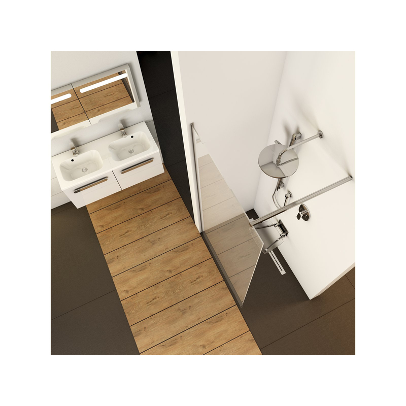 Sprchový kout Ravak Walk-In Wall 60, černá+transparent